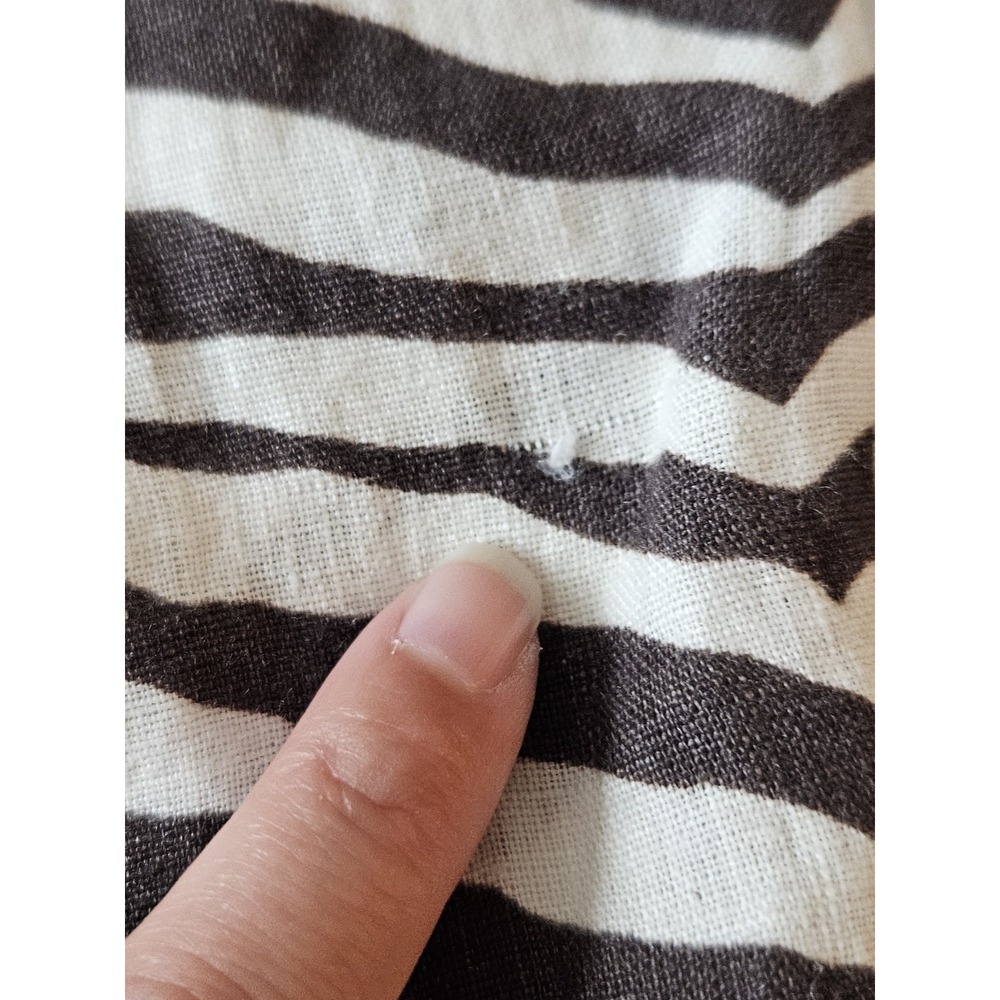 Tahari Brown Striped Zebra Tiger Print Cropped Linen Pants S - Picture 10 of 16